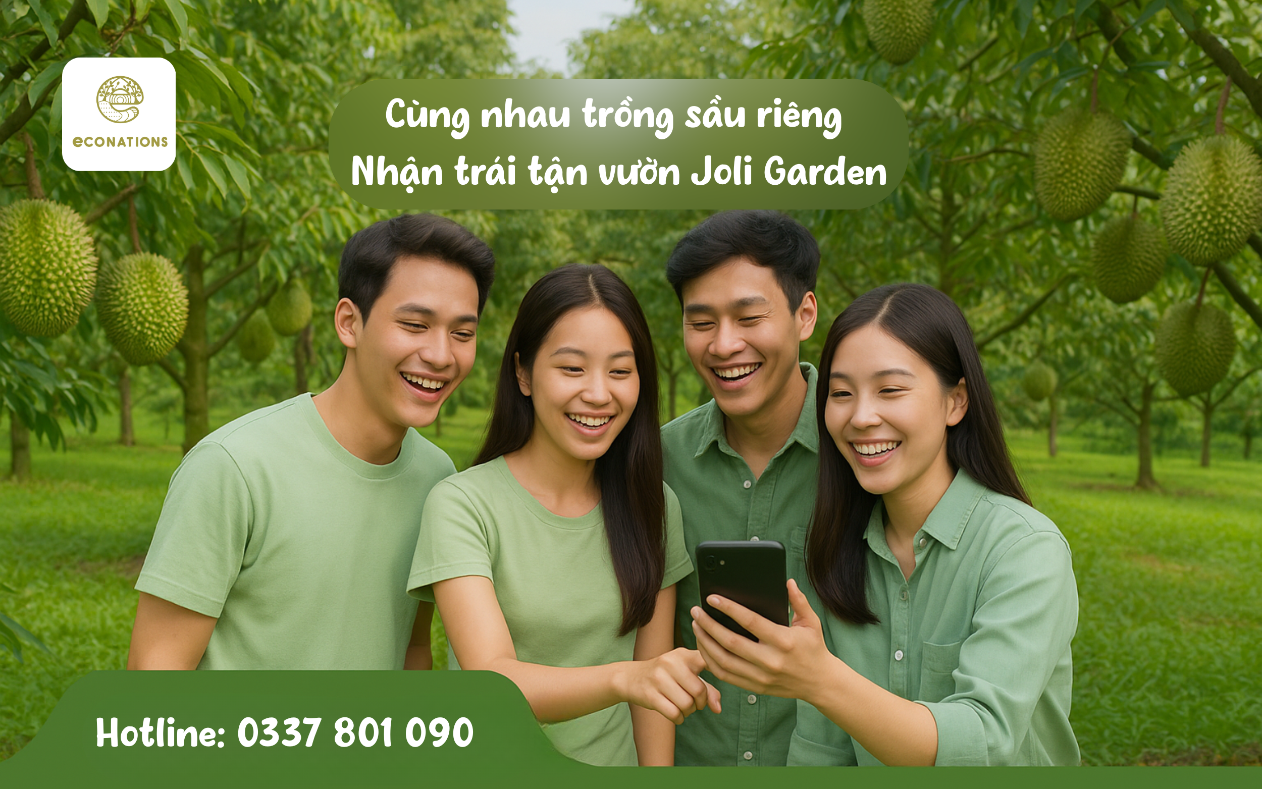 🌳 Hướng Dẫn Nhận Trồng Chung Cây Sầu Riêng tại Joli Garden